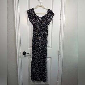 Muse Black and Cream Floral Maxi Dress